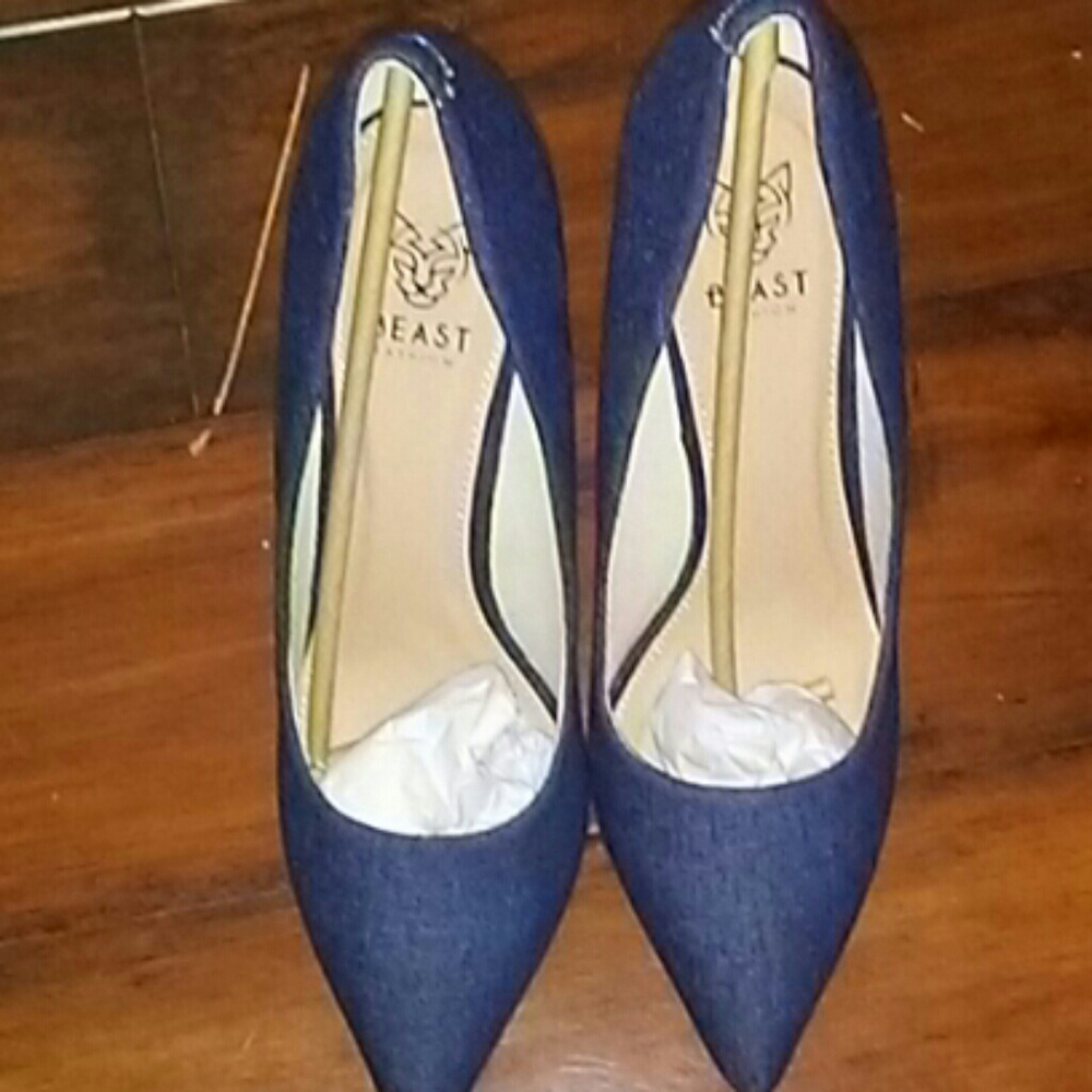 Denim heels